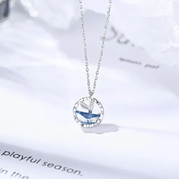 💞Unique Ocean 925 Silver Plated Mermaid Tears Necklace for Women, EVGG10…